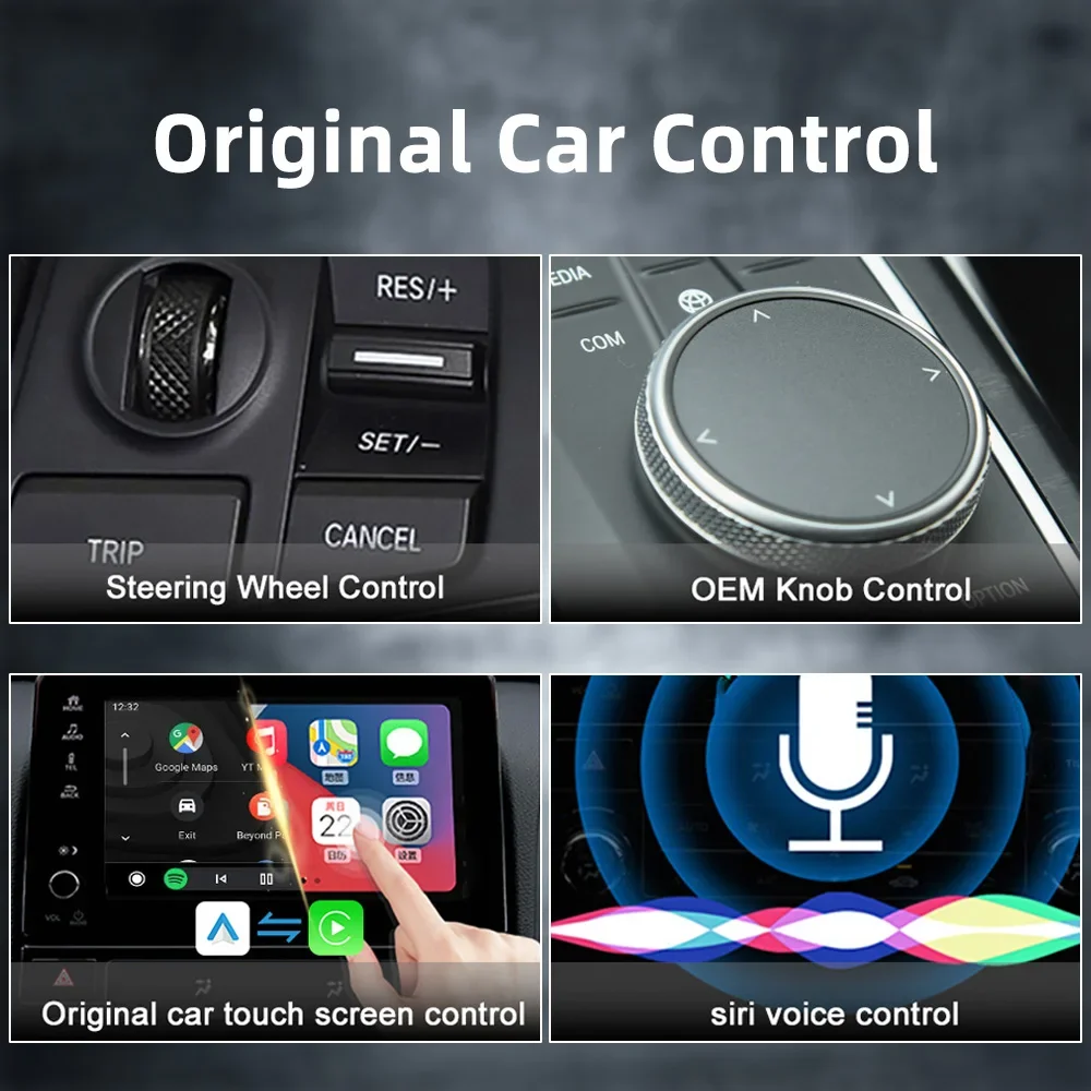 Caja 2 en 1 con cable a inalámbrico, adaptador automático CarPlay Android para estéreo de coche OEM, Plug and Play, enlace inteligente, conexión rápida Universal