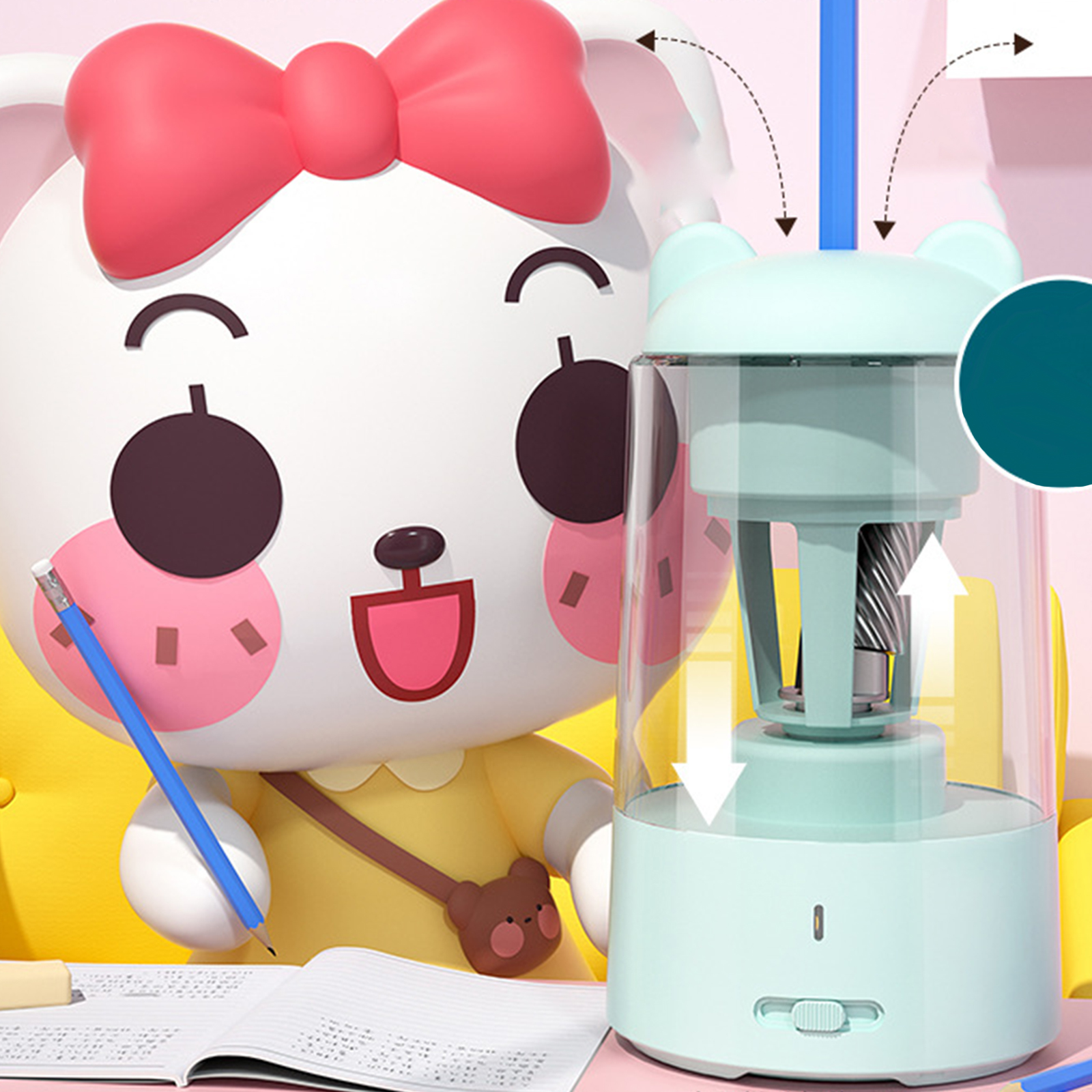 Electric Pencil Sharpener Electric Pencil Sharpener Fully Automatic Fast Sharpen Portable for 6mm-8mm Wood Pencils School Office