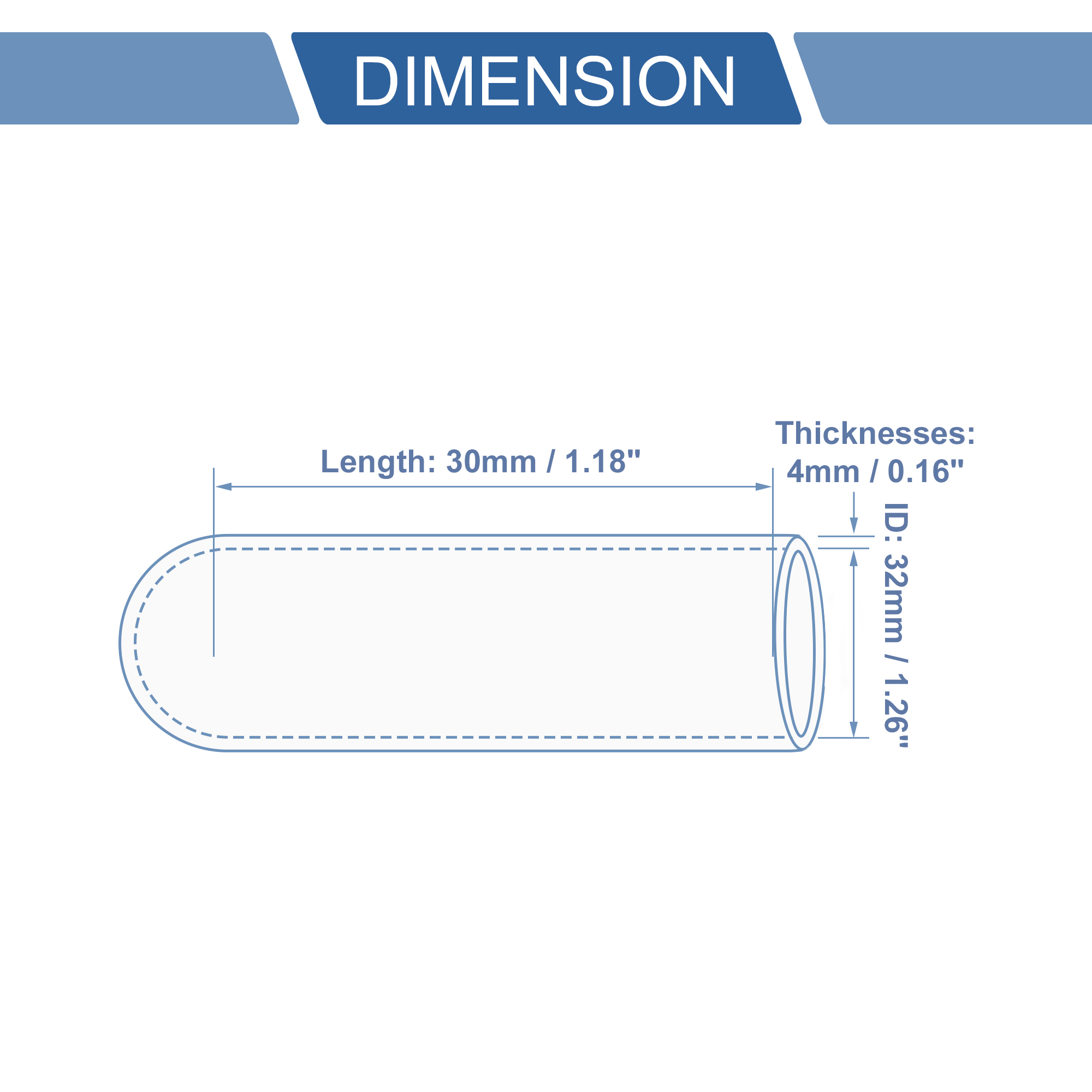 UXCELL 6 ミリメートル-40 ミリメートル ID 30 ミリメートル長さ車のシリコーンゴムホースエンドキャップシリコーン強化ブランキングキャップバイパスチューブ用黒