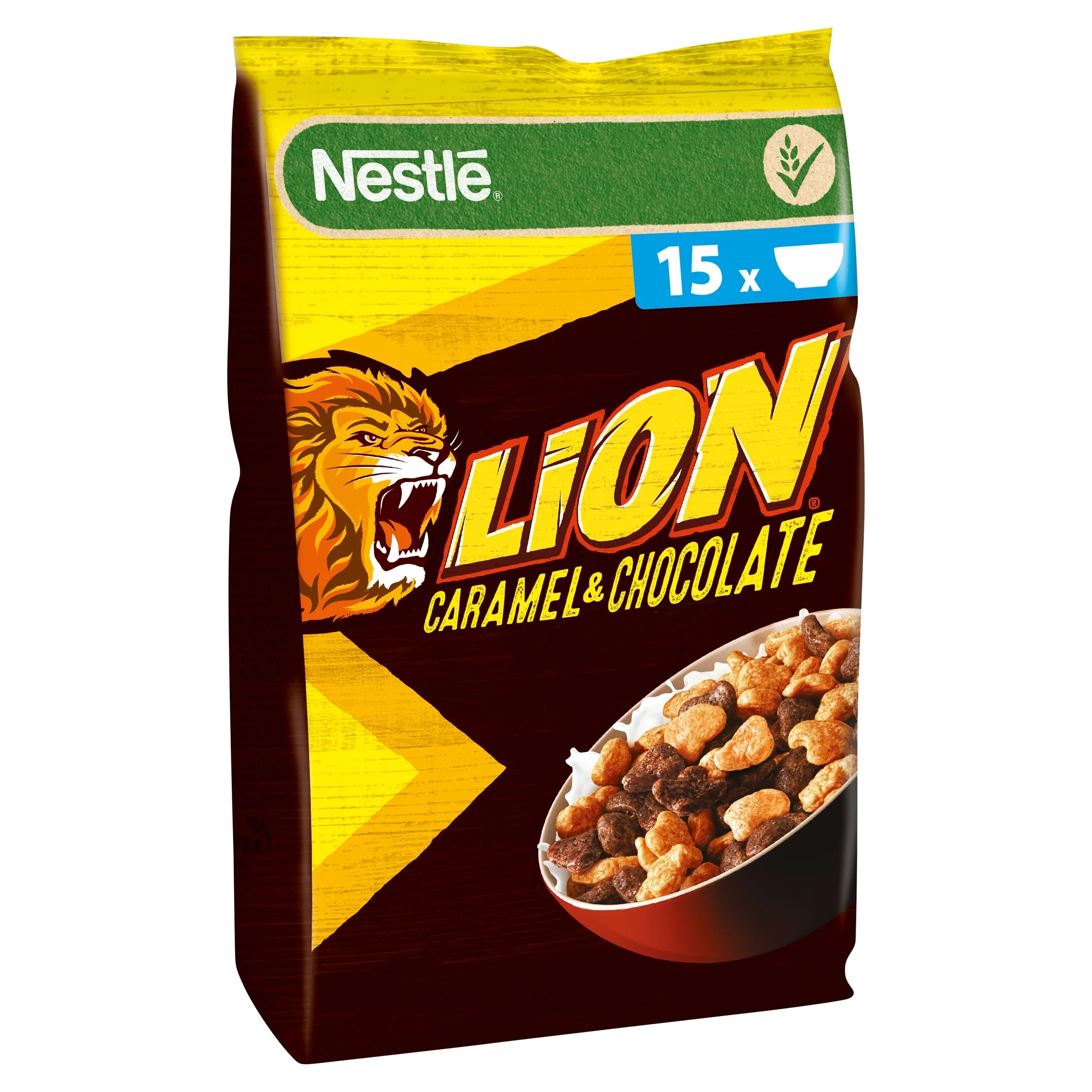 Nestlé Lion Płatki śniadaniowe karmel czekolada 450 g