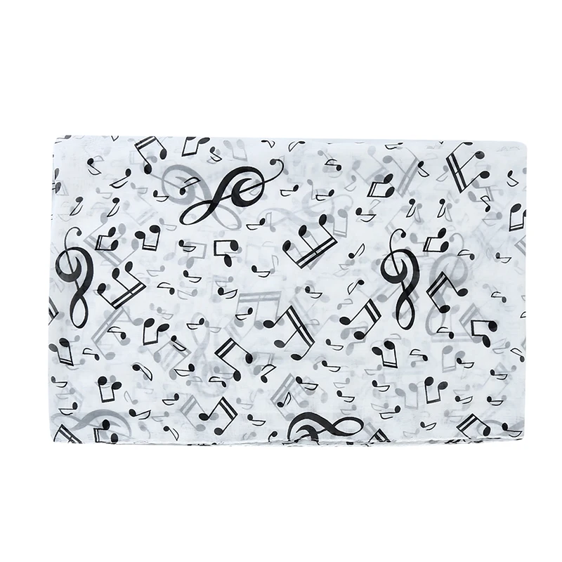 Dames zomersjaals Dame muzieknoot print chiffon halsdoek sjaal zachte sjaals van hoge kwaliteit fantastisch elastisch