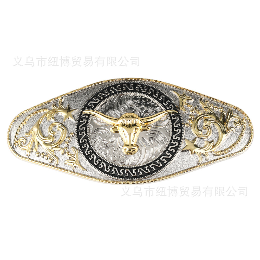 Fivela de cinto de cabeça de cavalo dourado para esportes equestres Matador