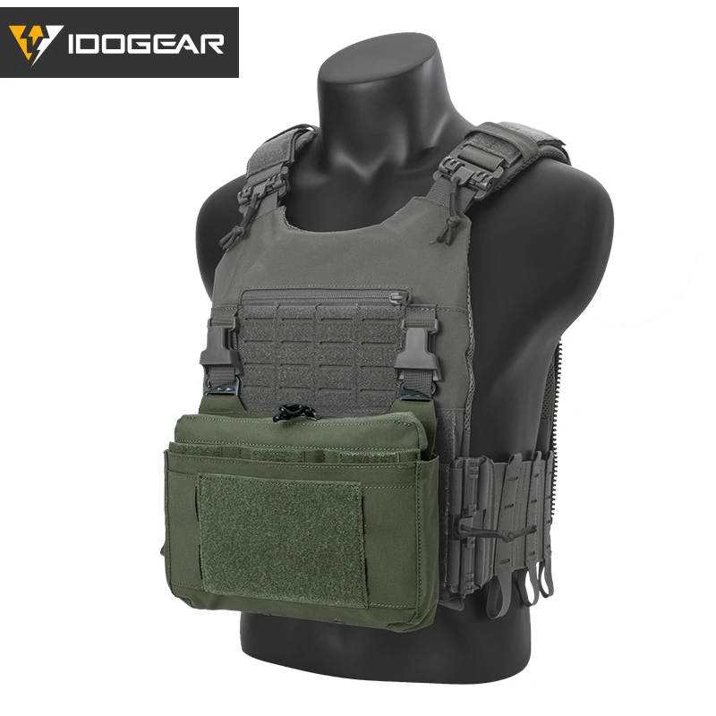 IDOGEAR Bolsa tática DOPE com aba frontal com bolsa magnética bolso canguru conjunto completo Ranger Green