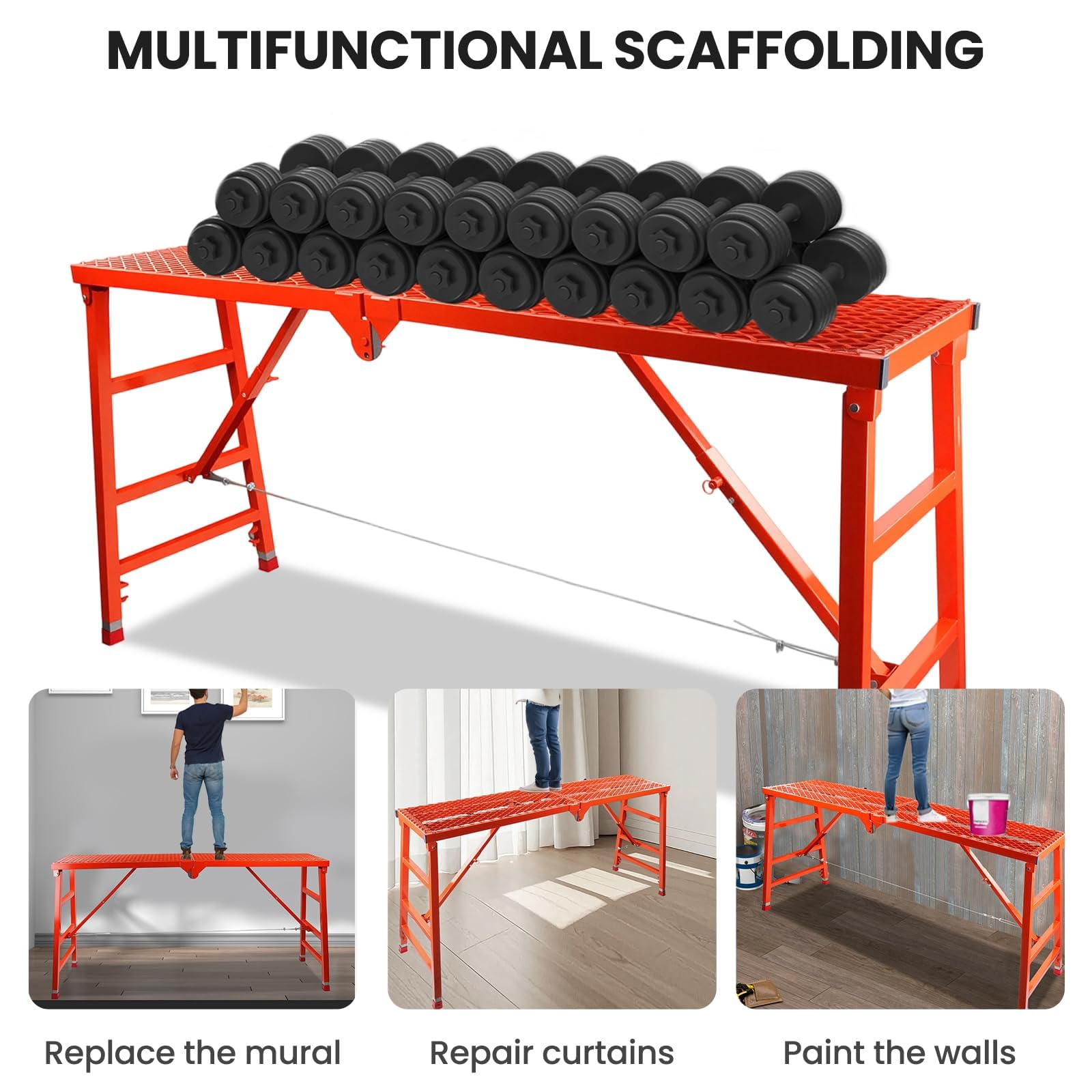 150*40CM Mobile Lifting Folding Scaffolding Renovation Climbing Platform Thickened Work Horse Portable Quick Assembly Scaffold