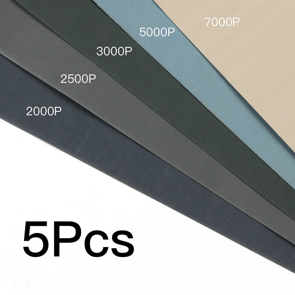 5Pcs Wet And Dry Sandpaper 2000 2500 3000 5000 7000 Mixed Grits Sander Paper For Metal Polishing 93x230mm