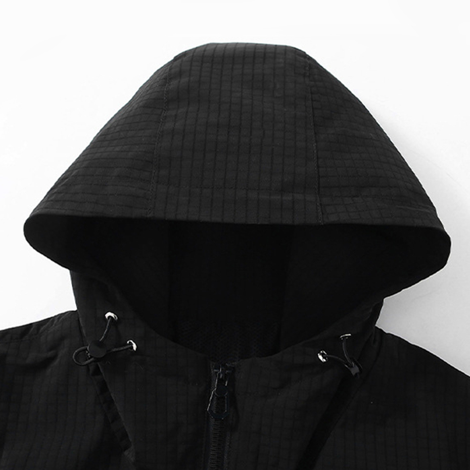 Schwarz Wasserdichte Windschutz Cargo Jacken Plus Größe 12XL Mode Lässig Einfarbig Jacken Große Größe 12XL Mäntel Männlich