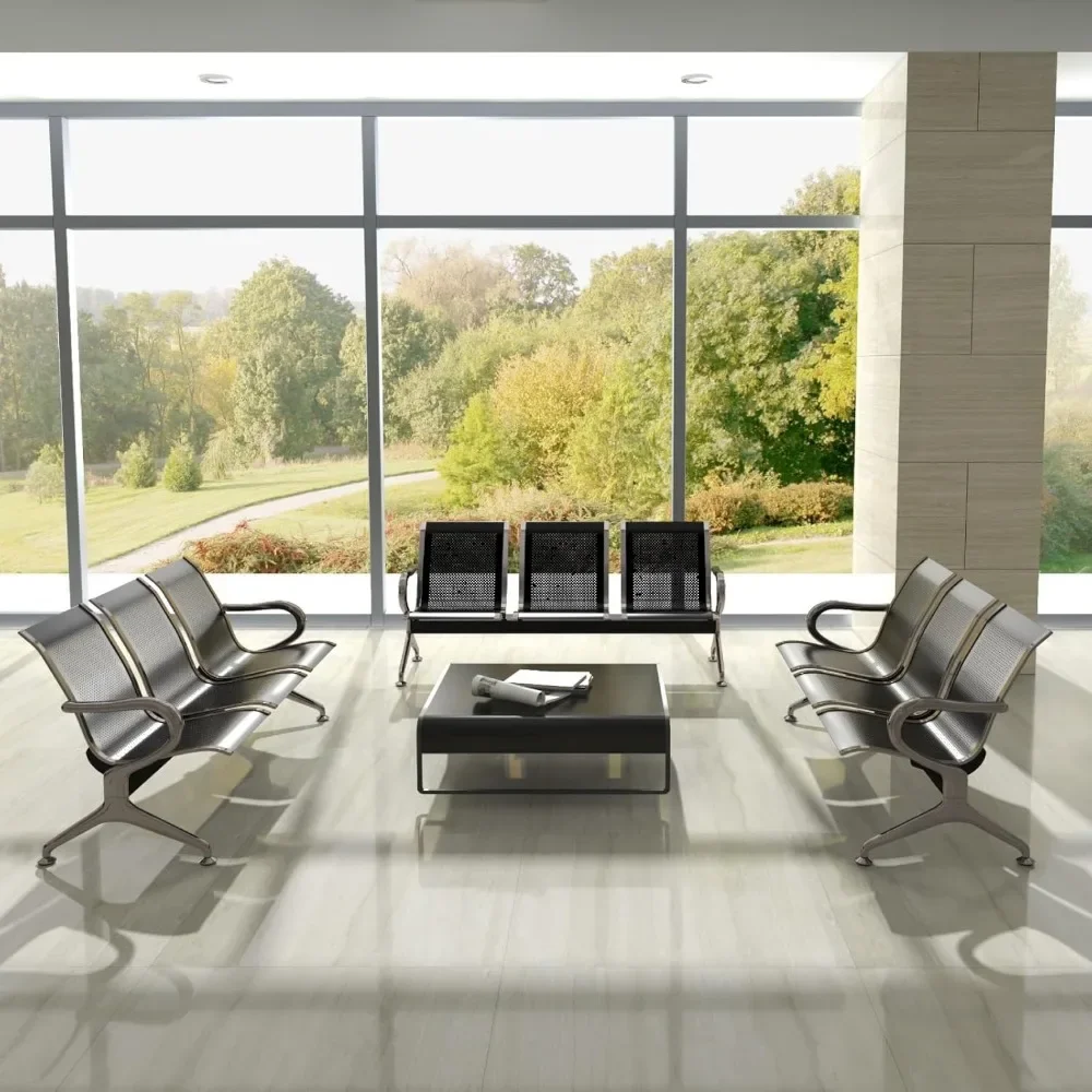 Waiting Room Bench - Waiting Room Chairs with Arms Airport Reception Bench, Lobby Bench Seating Waiting Area Chairs
