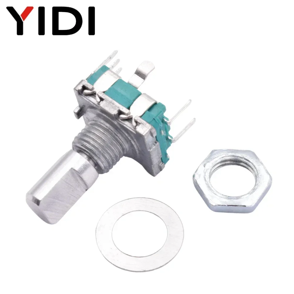 5/10 Cái 20 Vị Trí Gia Tăng 360 Bộ Mã Hoá Quay Núm Vặn Nút Bấm EC11 Arduino Kỹ Thuật Số Chiết Áp 15/20mm Mận Nửa Trục