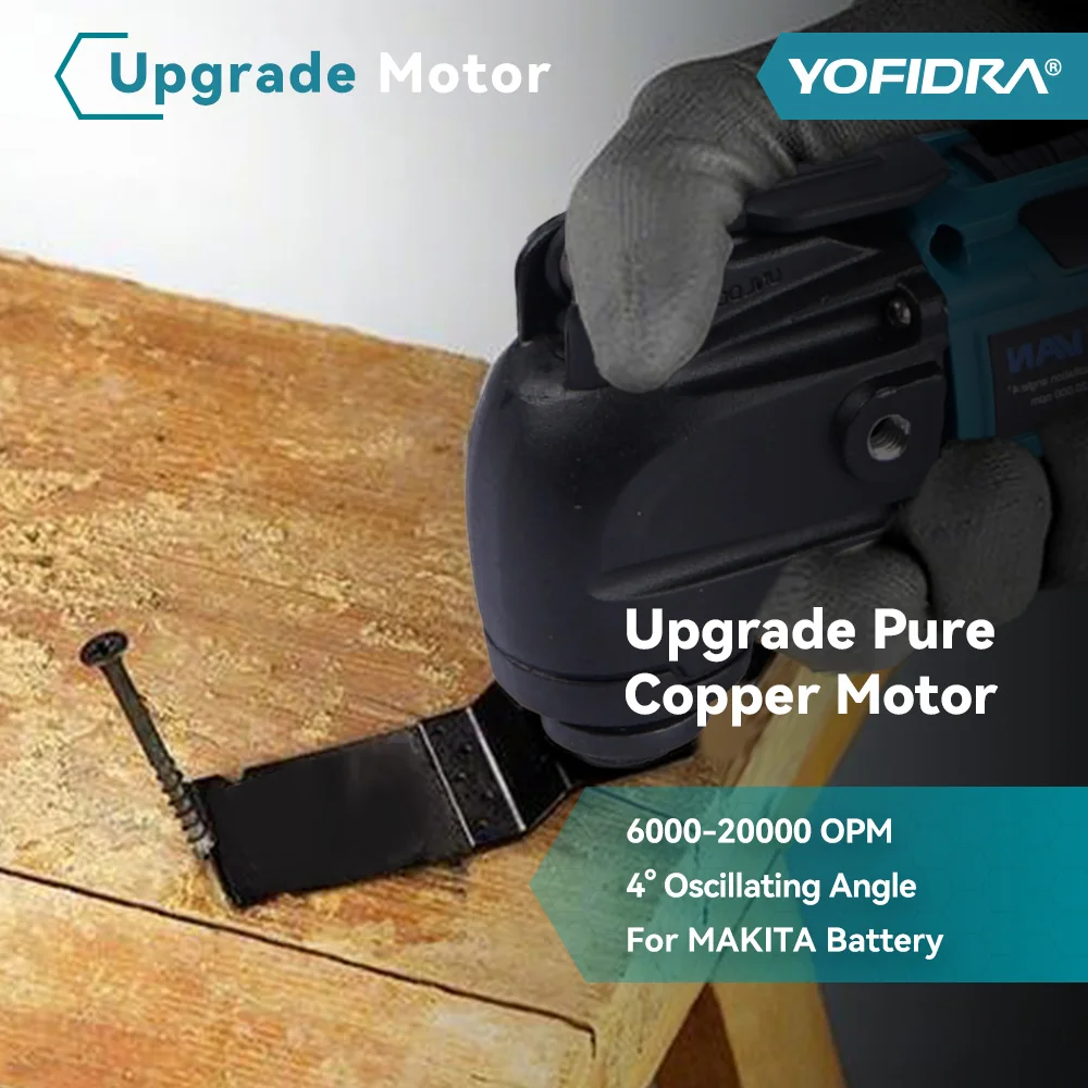 YOFIDRA outil multiple oscillant sans fil 6 vitesses coupe électrique polissage Machine de découpage outil électrique pour broche de batterie Makita