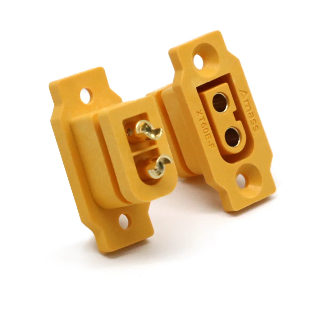 1/2/5/10pcs Amass XT60E-F Female Plug Battery Connecting Adapter Large Current Gold/Brass Ni Plated Power Connector for RC Model