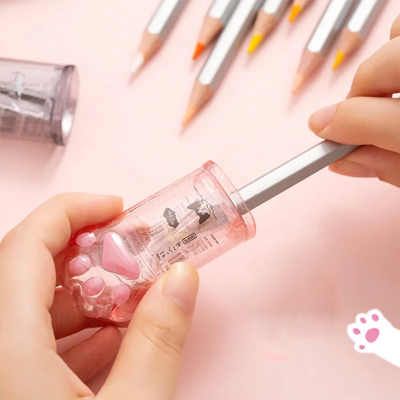 Kawaii Katzenpfotenförmiger Bleistiftspitzer Briefpapier Kinder Geschenk Niedliches Schulmaterial Koreanisches Briefpapier