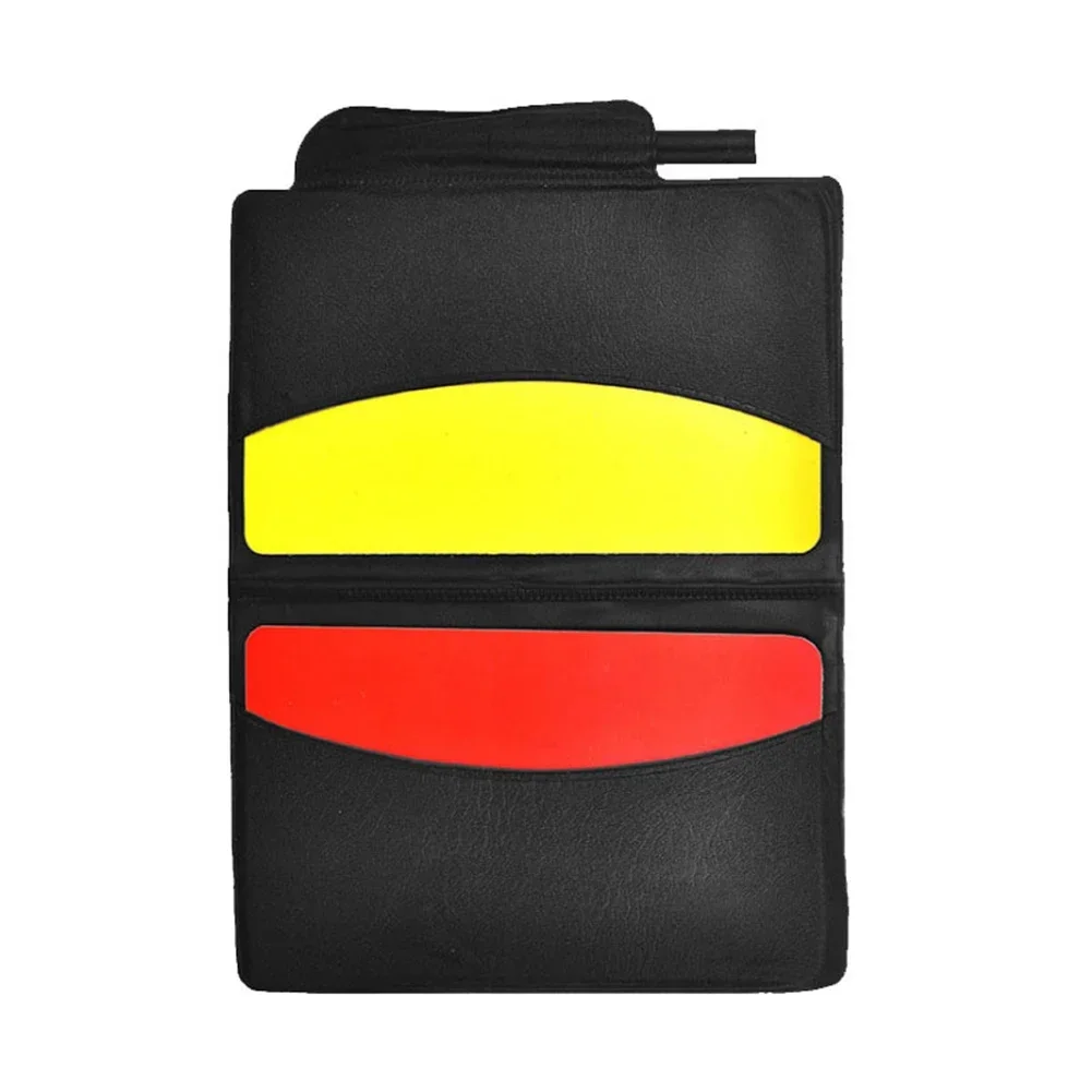 Juegos de tarjetas de árbitro de fútbol, tarjetas rojas y amarillas de advertencia de árbitro con billetera, hojas de puntuación, accesorios de juez para cuaderno