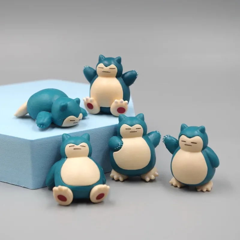 5 sztuk/partia Snorlax Mini Figurka 1.8-3cm Mikro Krajobraz Dekoracja Tortu Ozdoby Kawaii