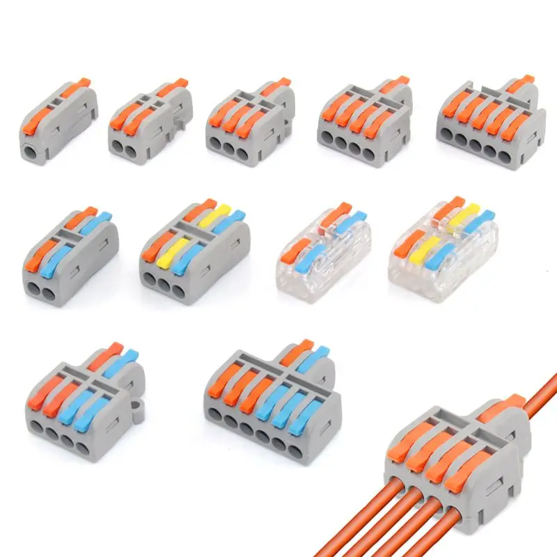 1/5/10 Mini Nhanh Dây Kết Nối Cáp Đa Năng Nhỏ Gọn Bộ Chia Điện Dây Dẫn Điện Hít Nhà Nhà Ga Khối