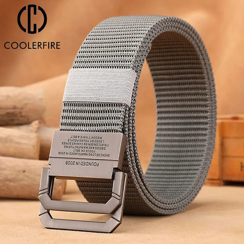 Cinturón de nailon para hombre, tela táctica de lona militar, moda informal, cinturón vaquero de diseñador de lujo para hombre, correa deportiva militar HB009