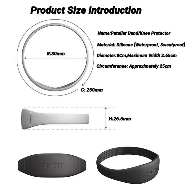 2 個のシリコン膝蓋腱膝ストラップサポートケアストラップ固定保護柔軟なスポーツバンド膝蓋腱ストラップブレースショック