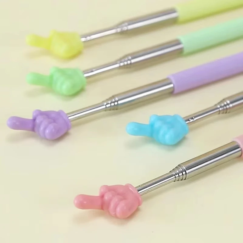 New Stainless Steel Pointer Finger Student Reading Sticks Whiteboard Teaching Pointer Sticks Handheld Presenter Teaching Tools