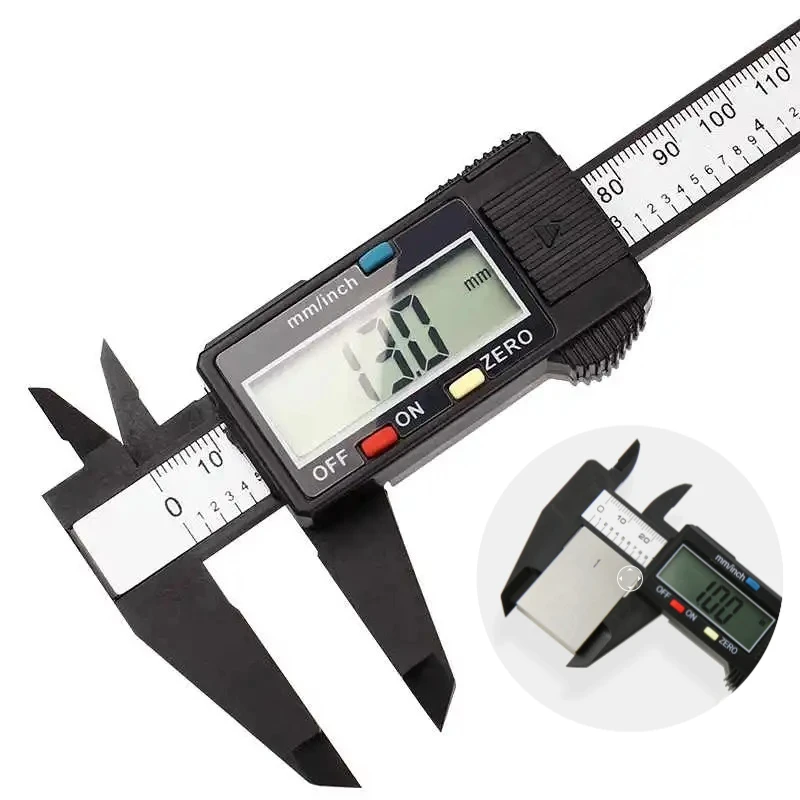 Calibrador Vernier Digital de 100/150mm, herramienta de medición para herramientas de carpintería con esfera de fibra de carbono y regla electrónica