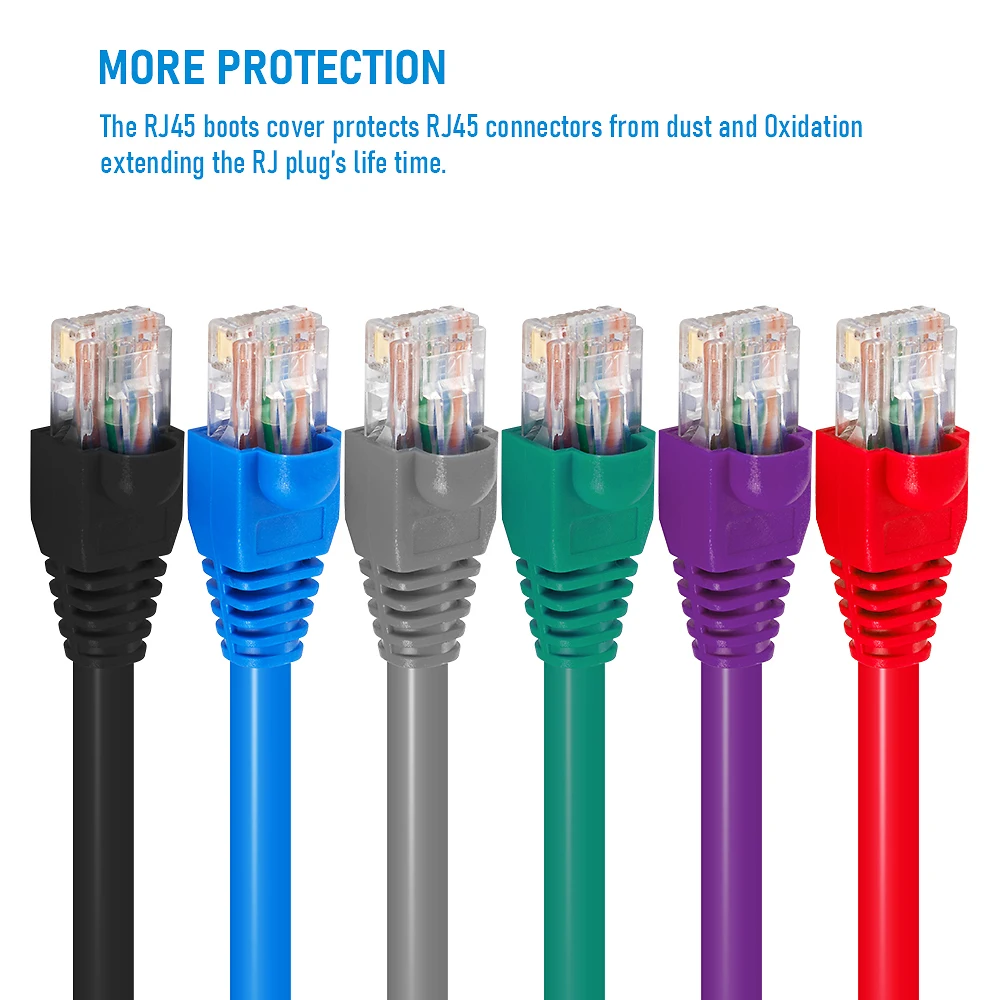 20/50 stücke OD6,5 Kabel Stecker Stecker Abdeckung CAT5E CAT6 RJ45 Ethernet Netzwerk Kabel 10 Farben Zugentlastung Stiefel