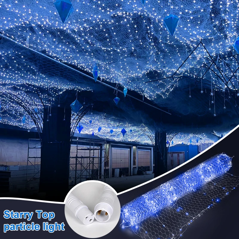 5/10M Wedding Ceiling Decor,LED Fishnet String Lights,Starry Sky Net Luminous Lamp,DIY Wedding Hall Birthday Ceiling Fairy Light