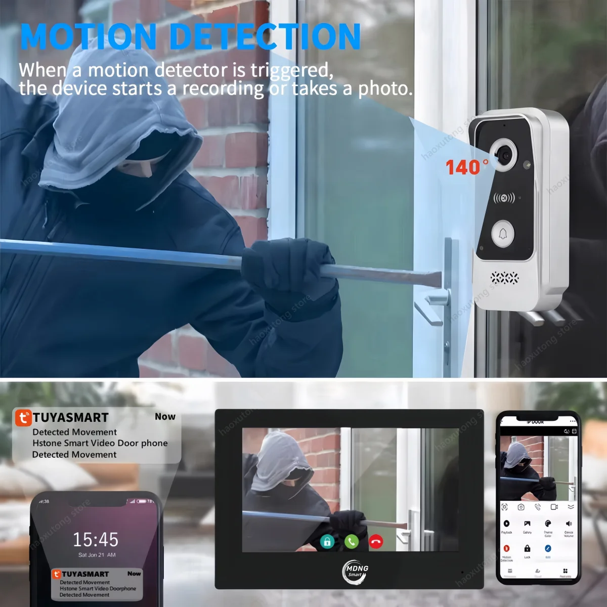 7/10 Polegada AHD Tuya Smart WIFI Tela interna IPS Tela de toque completa para sistema de intercomunicação de vídeo doméstico