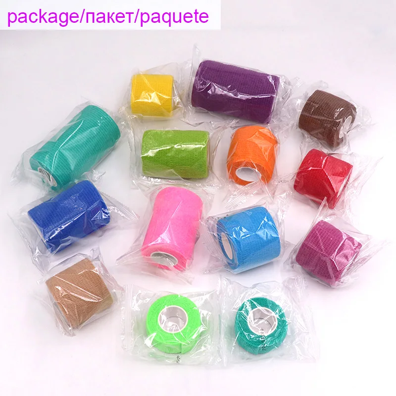 Cinta atlética colorida de 18 colores, bandas de vendaje elástico autoadhesivas, Protector deportivo para rodilla, dedo, tobillo, palma, mascota