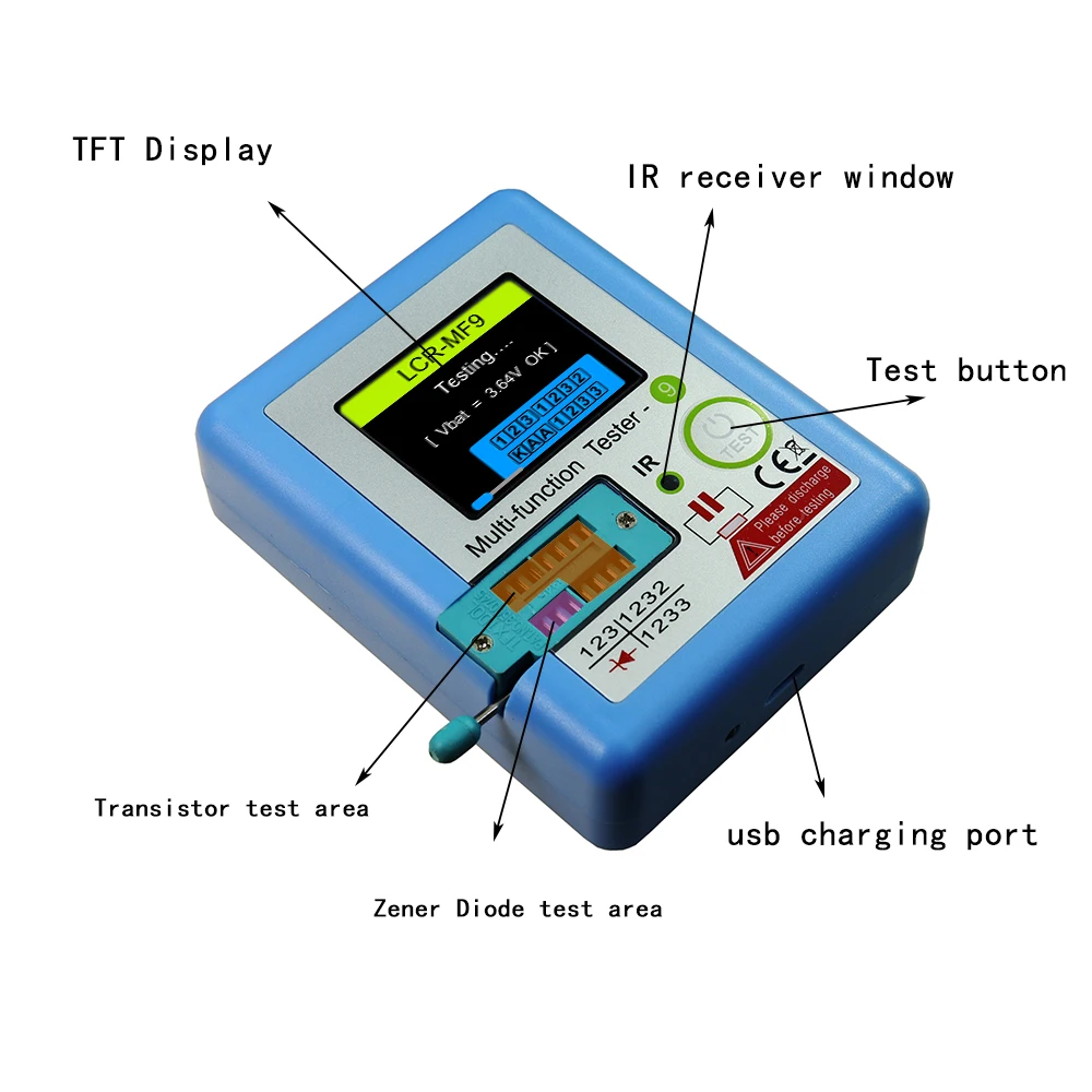Alta calidad a estrenar LCR-T4 LCR-MF9 TC1 T7 ESR medidor Transistor probador diodo triodo capacitancia inductancia SCR con prueba