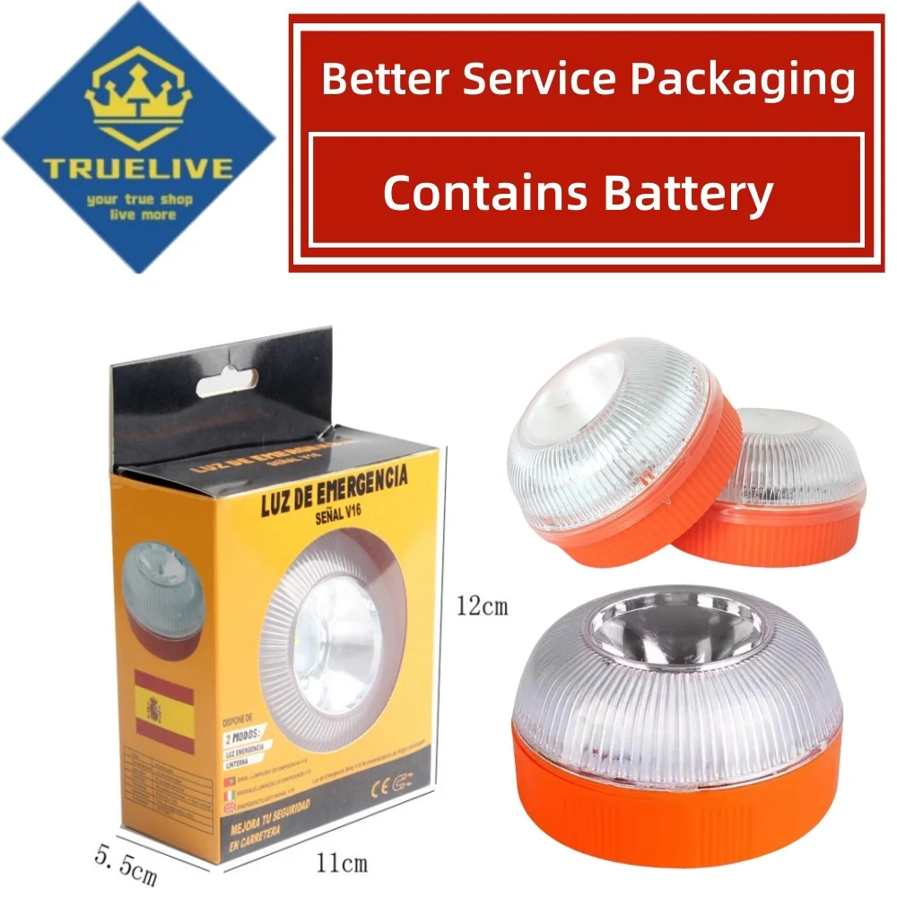 5/3/1PCS V16 LED Car Emergency Light Flashlight Rechargeable Safety Signal Lamp Warning Light Waterproof Waterproof Beacon Lamp