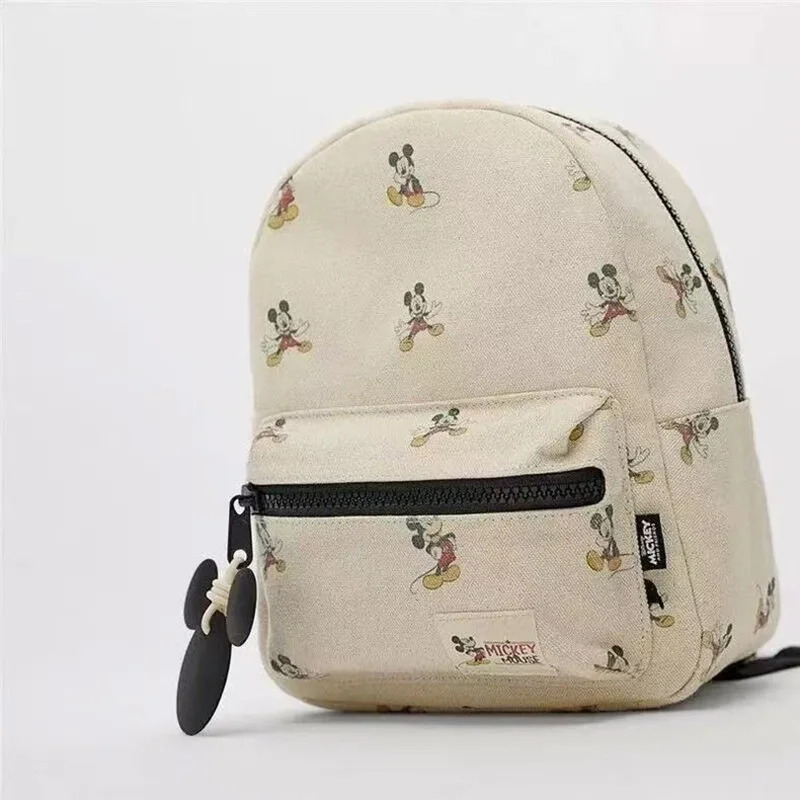 Mickey impressão disney nova mochila infantil mini bonito moda lona mochila pequena para presentes das crianças com pingente