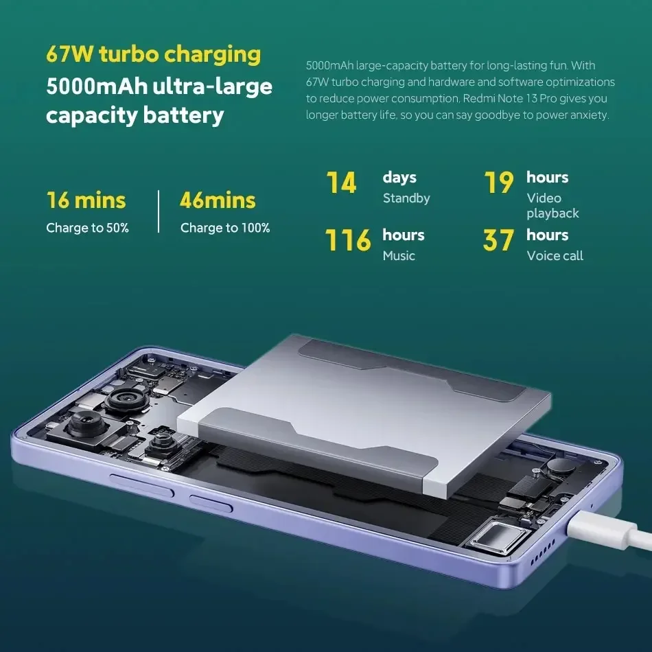 Versión Global Xiaomi Redmi Note 13 Pro 4G MediaTek Helio G99-Ultra 200MP OIS cámara 67W Turbo carga 6,67 "pantalla AMOLED NFC