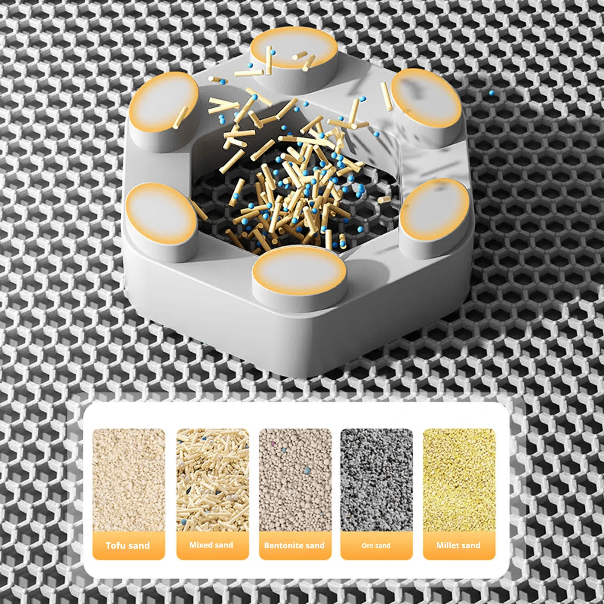 Kattenbakvullingsmat Anti-draagfilter Anti-spat Vuile wastafel Huisdier Dubbellaags Anti-urine toiletmat Gemakkelijk schoon te maken en antislip