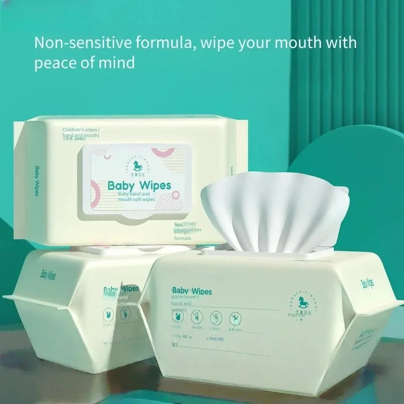 Toalhetes molhados para mãos e boca de bebê espessados - Especializados para uso na boca das mãos do bebê Toalhetes portáteis para bebês e toalhetes de limpeza práticos