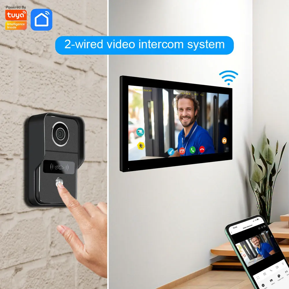 Tuya Smart Wifi 2-draads intercom videodeurbelsysteem voor thuisdeurtelefoon Ondersteuning IP-camera