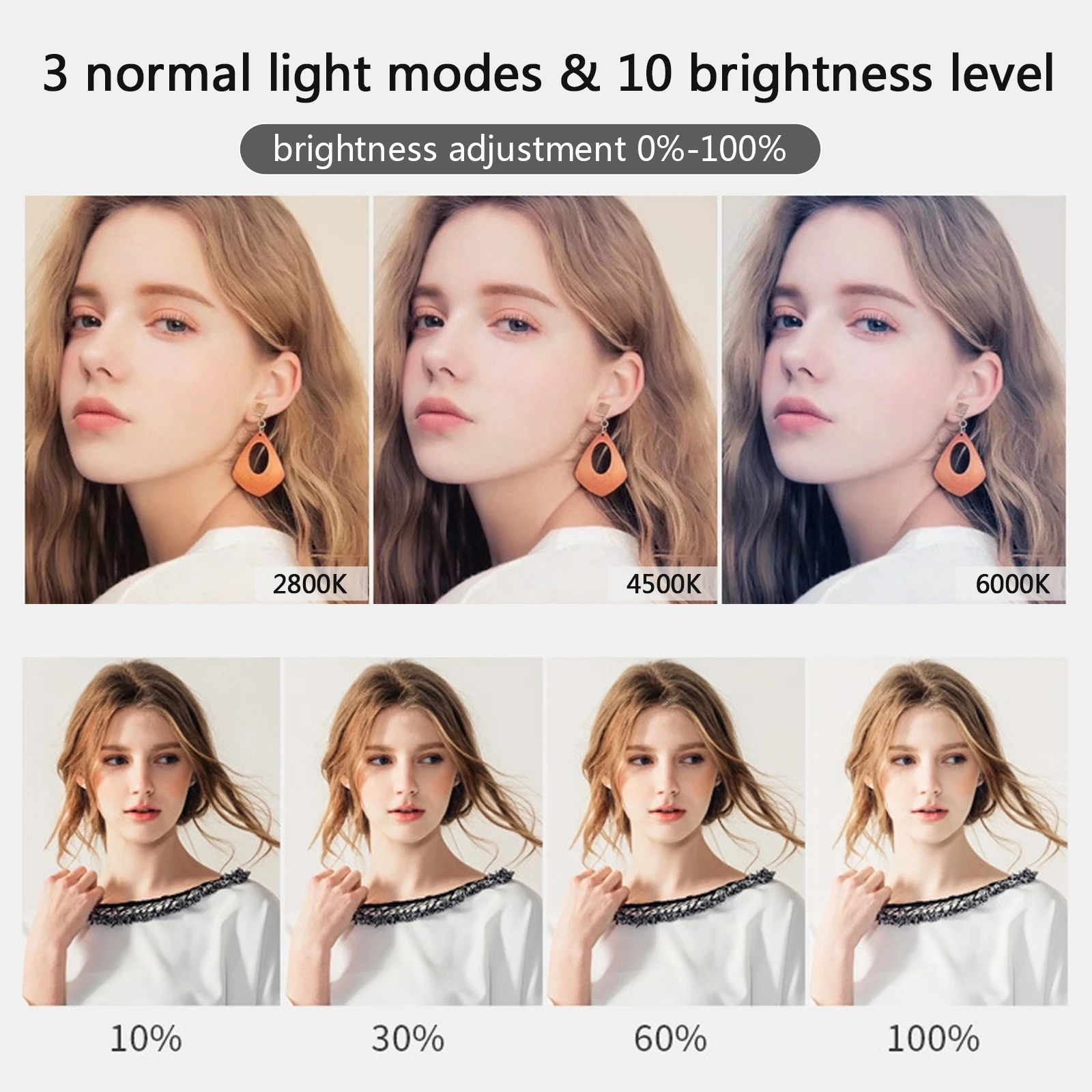 10 "26 cm LED Selfie anneau lumière photographie vidéo lumière RingLight support de téléphone trépied lumière de remplissage lampe à intensité variable Trepied Streaming