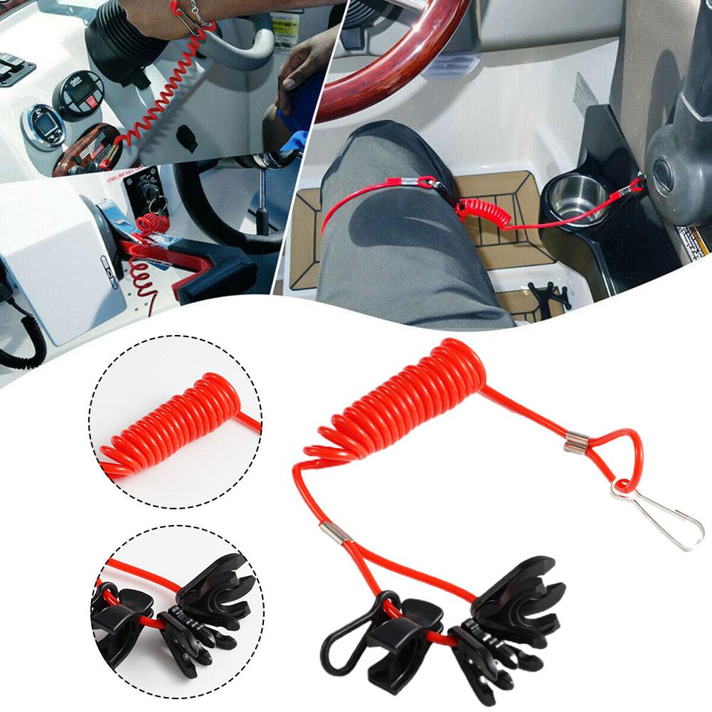 Barco interruptor de popa motor cordão matar botão parada urgente cabo conector segurança compatível para yamaha suzuki honda