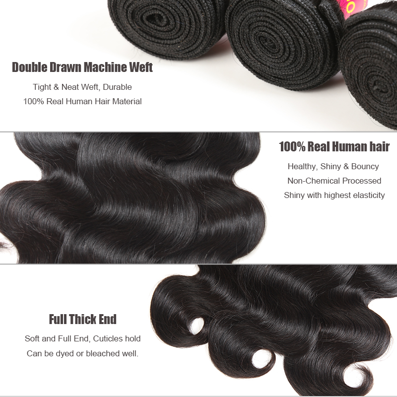 アリクイーン-ブラジルのバージンヘア100% ナチュラル,ウェーブ,ナチュラルカラー,8〜34インチ,3または4ピースのバッチ織り