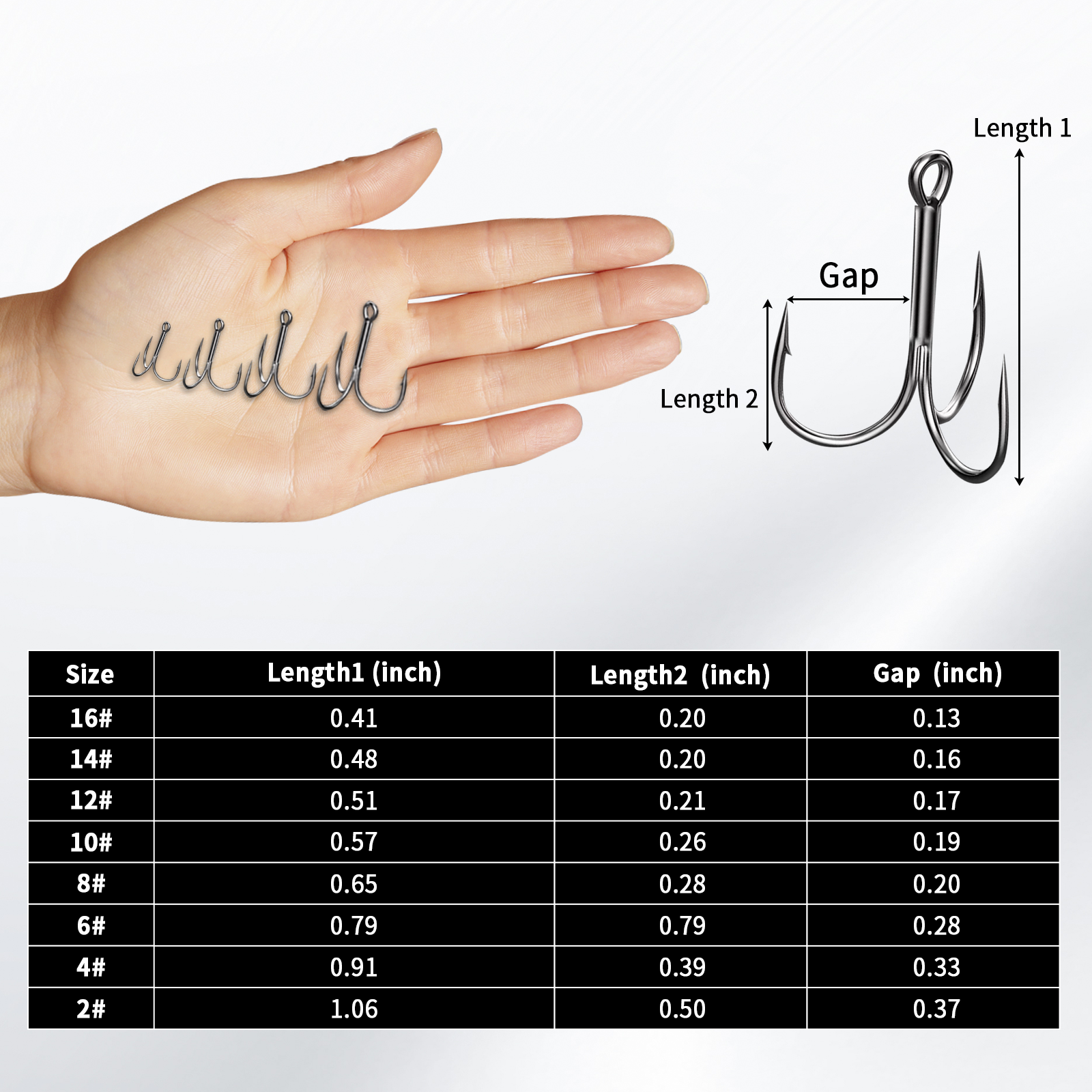 9KM Câu Cá Treble Móc Thép Carbon Cao Cấp Brabed Sắc Nét Ba Móc Móc Câu Cá Cứng Mồi Câu Nước Mặn Accessoories