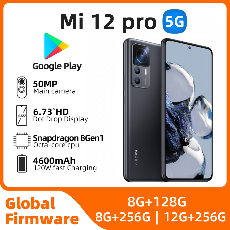 Xiaomi-teléfono móvil 12 Pro versión Global, smartphone usado con Snapdragon 8 Gen 1, Android, cargador rápido de 120W, Triple cámara de 50MP