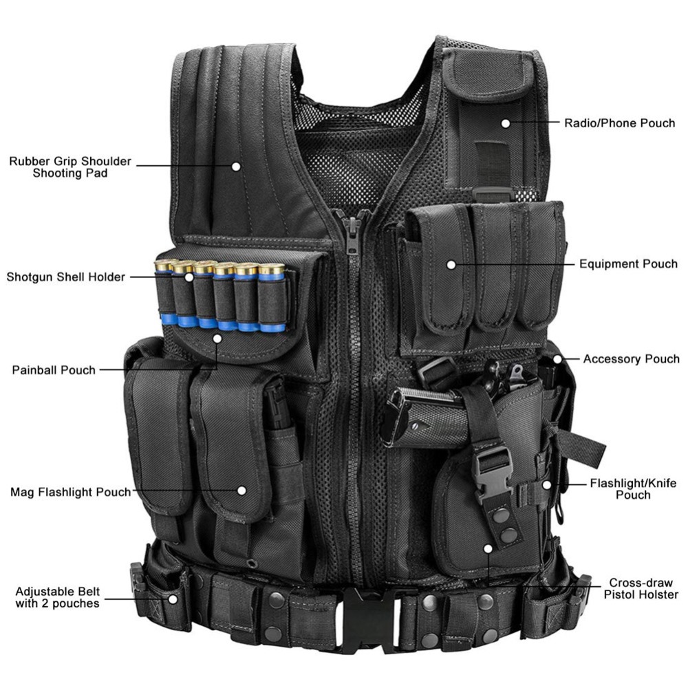 Einstellbare Molle Taktische Weste Sicherheit Kampf Körper Rüstung Westen Sicherheit Jagd Armee Outdoor CS Spiel Airsoft Training Jacke