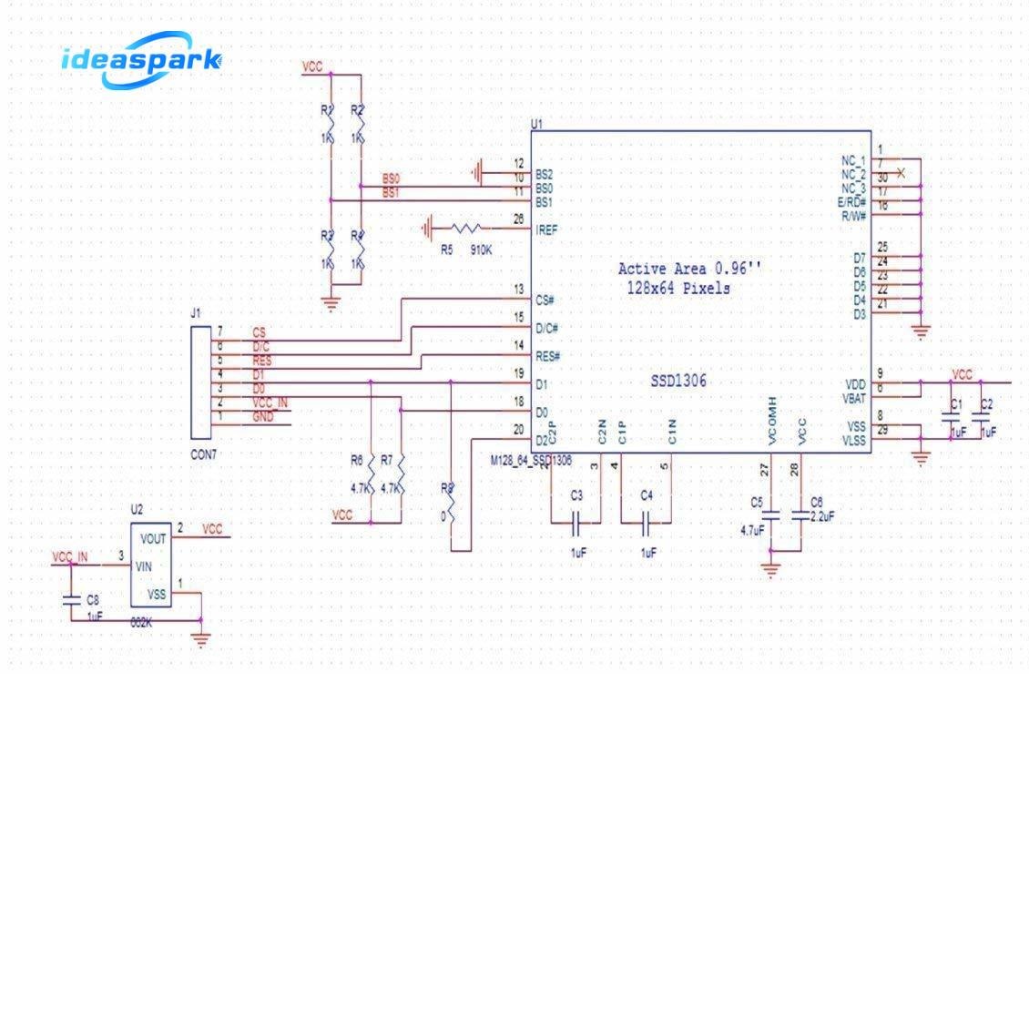 Módulo de pantalla OLED de 0,96 pulgadas SSD1306 I2C IIC SPI Serial 128X64 LCD 4 pines amarillo azul blanco azul para Arduino (encabezados de pines soldados)