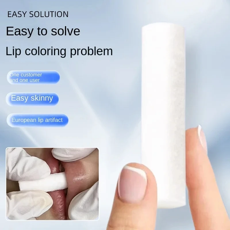 Tatuaje de labios desechable, palo de algodón para estiramiento de la piel, maquillaje semipermanente, tatuaje de labios, accesorios para colorear, herramientas de recuperación de rubor