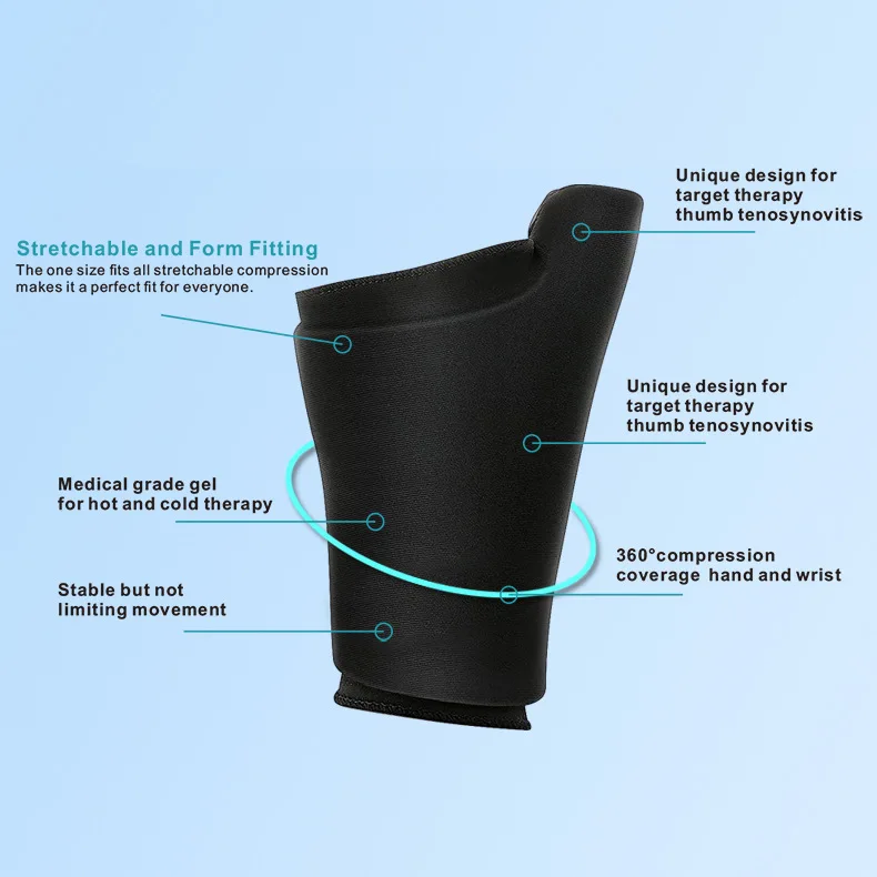 เจลป้องกันมือซิลิกาเจลข้อมือแพ็คน้ําแข็งร้อนบีบอัดเย็นถุงมือนิ้วหัวแม่มือ Tenosynovitis บรรเทาอาการปวดข้อมือทางการแพทย์กล้ามเนื้อ