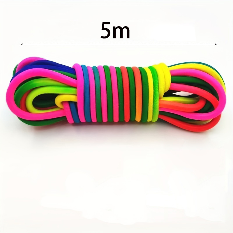 1-6pcs Super Elastic Jump Rope Endurance Training Fun Exercise Toys Indoor Outdoor Home Group Adjustable Rubber Jump Rope Strap