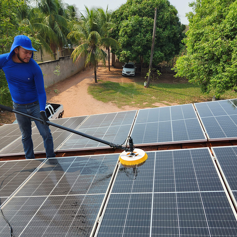 Cepillo de limpieza de Panel Solar, longitud ajustable, 3,5 m, 5,5 m, 7,5 m, Cepillo giratorio