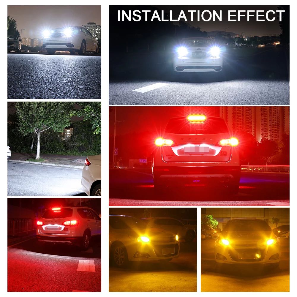 1 Uds PY21W P21/5W 1156 Ba15s 1157 Bay15d para bombillas LED de coche luz de señal de giro 12V 33SMD 7000K luces de estacionamiento inverso de freno blanco