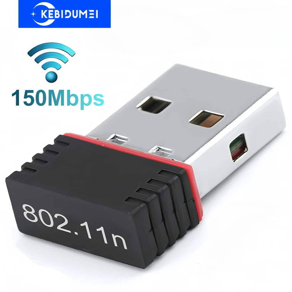 150 Мбит/с USB-адаптер Wi-Fi 2,4G Беспроводная сетевая карта Мини-приемник сигнала USB-ключ Plug and Play для настольного ноутбука ПК Windows