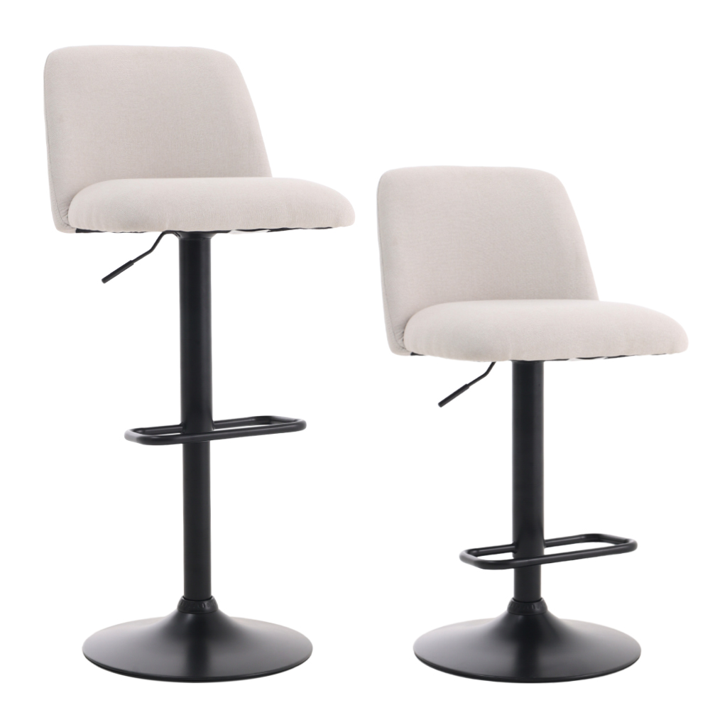 2 sets of bar stools with backrests that can be rotated 360°, Home High Foot Stool for Breakfast Bar Counter Kitchen
