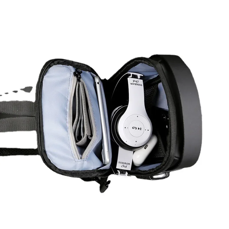 Waterdichte Casual Borsttas Mannen Multifunctionele Anti-diefstal USB Opladen Mannen Crossbody Tas Lakleer Reizen Borsttas Pack Mal