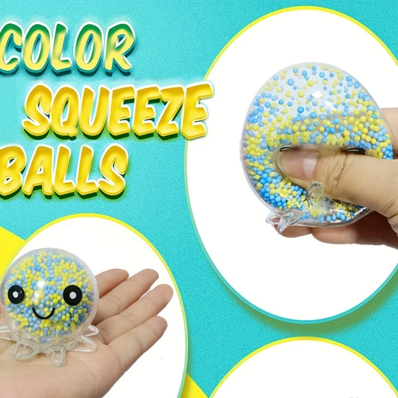 Boule de poulpe lumineuse pour enfants, boule d'aération de calmar, jouet de décompression à presser, boule de poulpe à bulles, jouet d'instituts souligné, cadeau d'anniversaire, 1 à 6 pièces