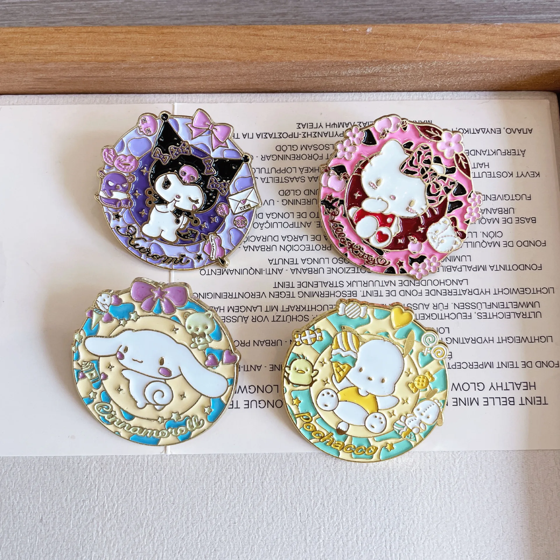 Sanrio Pins Hello Kitty Kuromi Badges Broche Cinnamoroll Cartoon Metalen Reversspeldjes voor Student Rugzak Sieraden Accessoires Gift